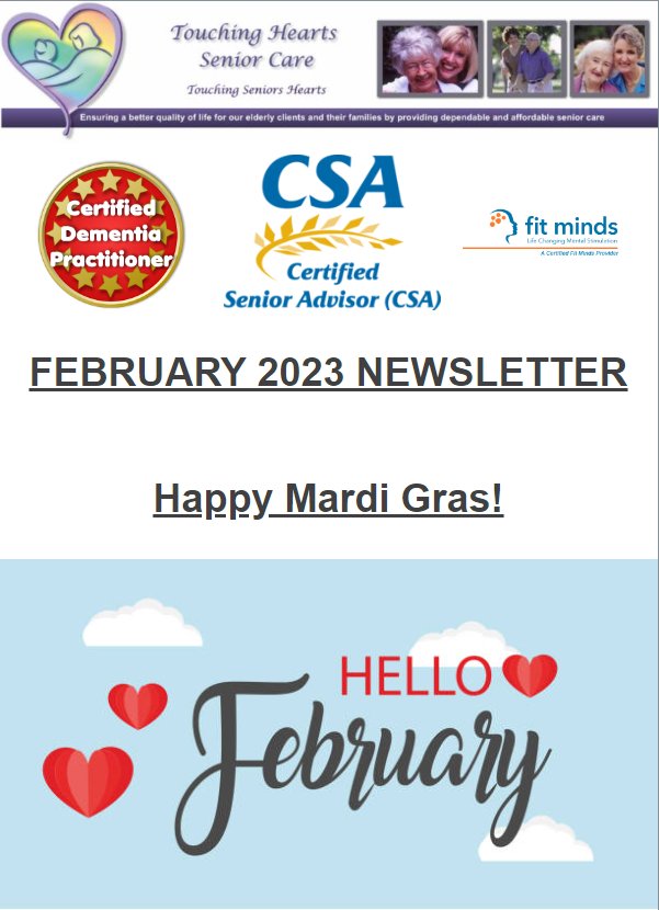 Touching Hearts Senior Care February 2023 Newsletter