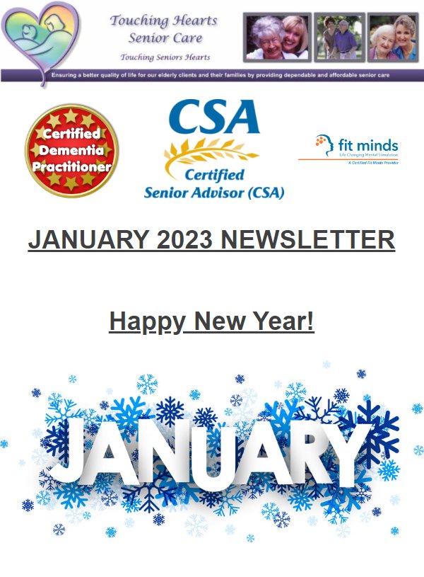 January 2023 Newsletter Touching Hears Senior Care