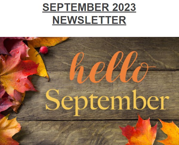 Sept 2023 Newsletter
